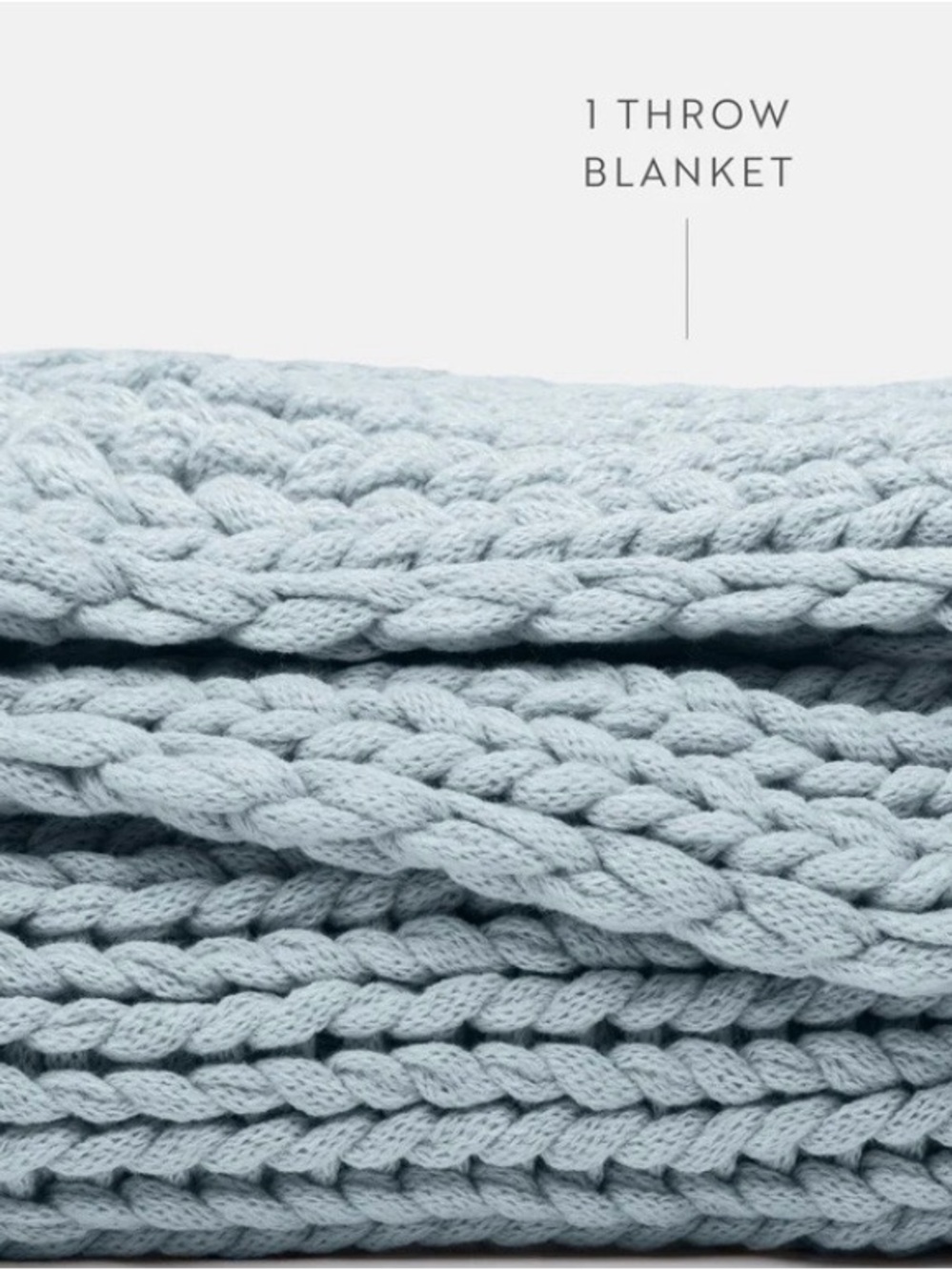 NWT Linens & Hutch Chunky Oversized Knit Throw Blanket in Blue. Fab!! - Picture 5 of 7